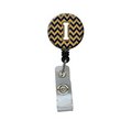 Carolines Treasures Letter I Chevron Navy Blue and Gold Retractable Badge Reel CJ1057-IBR